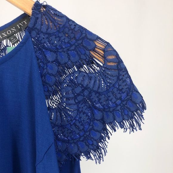 Brixton Ivy Cobalt Blue Lace Tenley Cap Sleeve Dress StitchFix NWT size XL - Picture 4 of 13